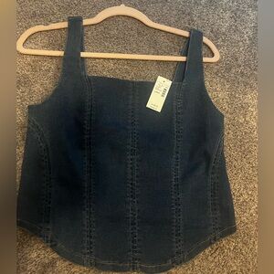 Maurices denim corset crop top - large